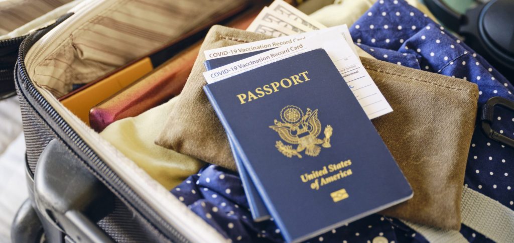 Suitcase and US Passport