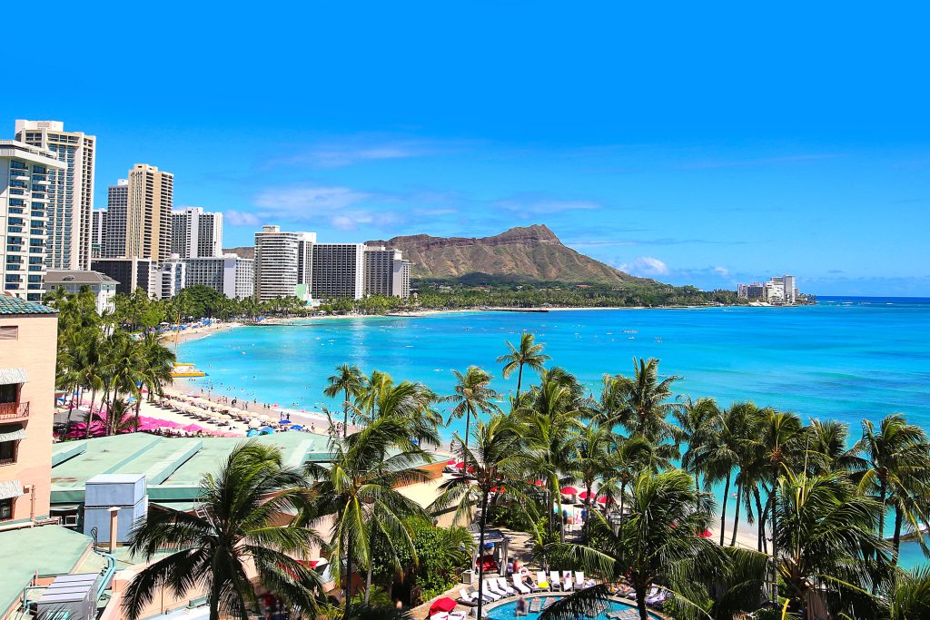 Waikiki Beach Honolulu Hawaii Skyline